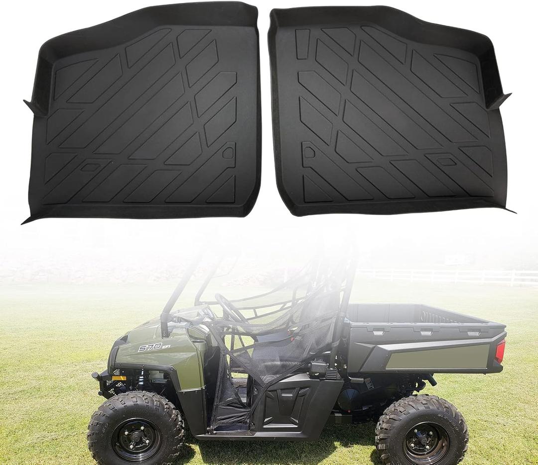 A & UTV PRO Front Floor Mats for 2013-2017 Polaris Ranger 570 900 Full Size Diesel Accessories 2 Doors Foot Mats Floor Liners