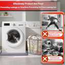 27x27inch Washer Drain Pan With Foldable Dirty Clothes Basket and Hook, Multi-function Non Slip Washer Drip Tray, With Raised Edge Washing Machine Silicone Mat, Soft Foldable Waterproof Pad, Grey