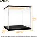LASOA Acrylic Display Case with RGBW Color Changing LED Light, Clear Display Box for Action Figures and Collectibles, Self-Assembly Dustproof Showcase with Black Base, 11.8x11.8x11.8inch