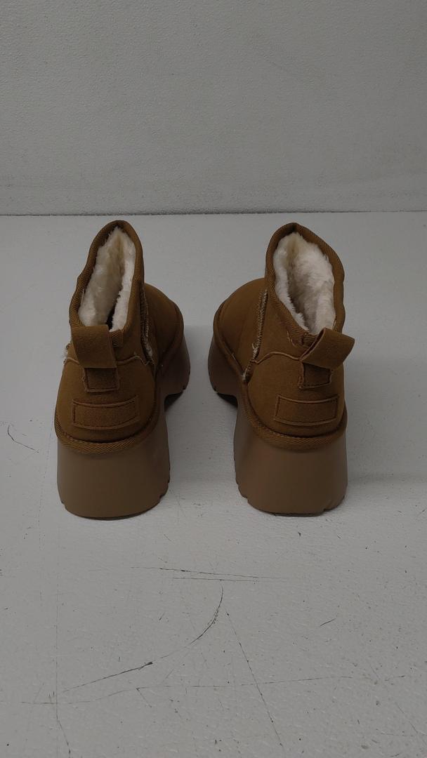 Zara Womens White Leather Chunky Ankle Boots EU 37 US 6.5