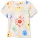 Amazon Essentials Girls and Toddlers' Short-Sleeve T-Shirts (X-Large, Ivory Suns)