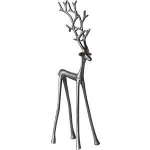 Creative Co-Op Thin Shaped Cast Aluminum Reindeer, Gunmetal Finish (17.5" H)
