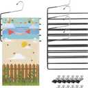 4 Pack Garden Flag Hangers with 12 Stands Large Yard Flag Holder Garden Flag Holder for Holiday Themed Displays Multi-Tier Outdoor Organizer for Flags Clothing Jeans Trouser Pants Hangers