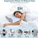 Cervical Neck Pillow for Pain Relief, Contour Memory Foam Pillows for Sleeping, Odorless Ergonomic Pillow Adjustable Orthopedic Cooling Pillow Bed Pillow Neck Support for Side Back Stomach Sleepers