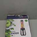 La Reveuse Smoothies Blender Personal Size 300 Watts with 18 oz BPA-Free Portable Travel Sports Bottle, Silver