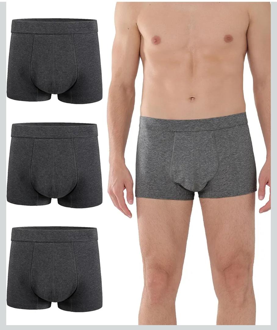 Mens Incontinence Underwear Washable Leak and Odor Protection 60ml Absorbency Covered Waistband Boxer Briefs 3 Pack (3 Dark Gray,4 XL)