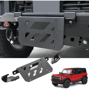 Mabett License Plate Bracket for Ford Bronco 2025 2024 2023 2022 2021 2/4-Door, No-Drilling License Plate Frame for Standard Plastic Bumper Bronco Accessories (Only for Stardard Plastic Bumper)