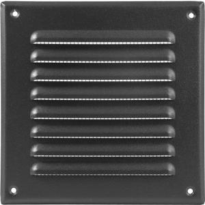 5'' x 5" Inch (Opening) Square Ventilation Grille - Black Metal Air Vent Cover with Mesh Screen Guard - Inside/Outside use Louver Grille - 6.5" x 6.5" Inch (Outer Size) Soffit Vent