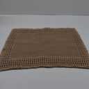 RESARE Waffle Bath Mat, Super Absorbent Non Slip, Machine Washable, Ultra Soft Boho Bath Rugs with Tassels, Upgraded Bordered Design, 17"x24" Brown