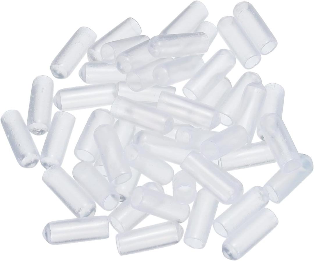 uxcell 50pcs Rubber End Caps 6mm(1/4 inch) ID Vinyl PVC Round Tube Bolt Cap Cover Screw Thread Protectors Clear
