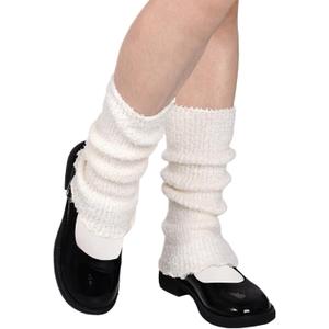 Fuzzy Leg Warmers Knitted Ruffle Leg Sleeves for Women 80s Party Yoga