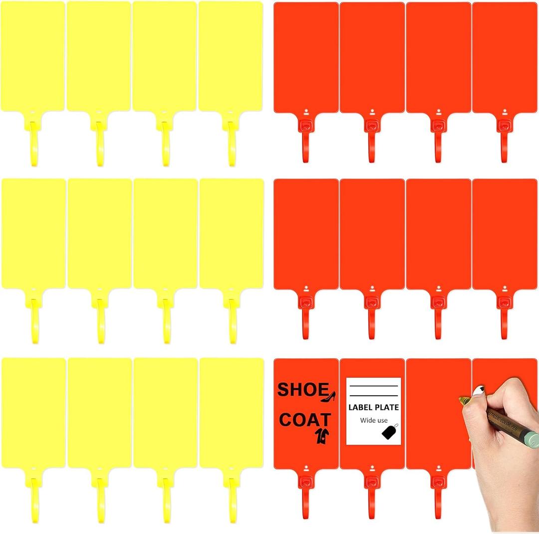 Youyole 200 Pieces Plastic Tags Waterproof Plastic Seal Shipping Tags Logistics Use Big Sign Tie Large Label Tie 250 mm Total Length (Red, Yellow, 2.28 x 3.94 Inches)
