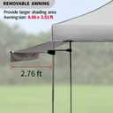 10x10 Durable Pop Up Canopy Tent with Sidewalls, Waterproof Attachable Tent Wall, Privacy Shade for Outdoor Events, Camping, Farmers Market (Light Gray with Awning)