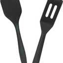 Mini Small Spatula, 2 Pieces Flexible Nonstick Brownie Silicone Tiny Spatula (Black)