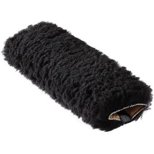 PrimeMed Comfort Wheelchair Armrest Pads - Black Faux Wool Pad (1 Arm Cushion)