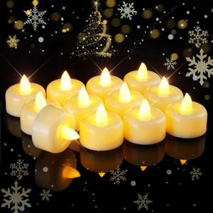 Raycare 50Pack Flameless Candles, Battery Operated LED Tea Lights, Long Lasting Fake Candles, Electric Candles for Wedding, Holiday Party, Centerpieces, Home Decor, Halloween, Christmas (Ivory)