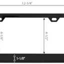 GG Grand General 60438 Black Semi-Gloss Powder Coated License Plate Frame with 2 Holes