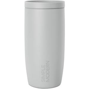 Simple Modern Travel Coffee Mug Tumbler with 360 Lid | Ceramic-Lined Insulated Stainless Steel Cold Brew Iced Coffee Cup | Gifts for Women Men Her Him | Voyager Signature | 16oz | Ice Gray