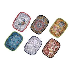 Ayennur Decorative Turkish Ceramic Bowl Set of 6 Serving-Handcrafted(3.14''- 8cm) 2.5oz Pinch sauce Multicolor Dipping Finger Small Serving Charcuterie Bowls