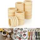 300 PCS Wooden Rings for Crafts 1.6 Inch Smooth Solid Natural Unfinished Wood Rings for Macrame Pendant DIY Wood Hoops (100 PCS - 2.4 Inch)
