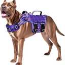 Dog Harness for Large Dogs Heavy Duty, No Pull Tactical Dog Harness with Molle System, Easy On and Off Service Dog Vest, Breathable Padded, Adjustable Reflective Pet Vest for Walking Hiking Training XL