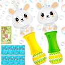 Easter Bubble Wands for Kids 2 Pack, Automatic Bubble Blower with Light for Girls Boys, Bubble Toys with Bubble Refill Solution for Easter Party Favor, Easter Basket Stuffers, Outdoor Activity