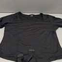 Women's Round Neck Flutter Sleeve Slim Fit Ribbed Knit Casual Summer Bodysuit Tops (XX-Large, Black)