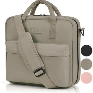 Sturdy 3 Ring Zipper Binder with Strap - 2" Binder with Pockets Holds 500 Sheets, Laptop & More - Durable & Easy to Carry (Mud)