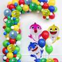 Party Propz Baby Shark Theme Decoration Balloons -55Pcs Set - Baby Shark Balloons - Shark Printed Metallic Balloon and Foil Balloons Kit - Baby Shark Party Supplies for Girls