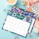 3 x Calendar 2026-18 Monthly Wall Calendar, January 2026 - June 2027, 8.5" x 11", Calendar 2026-2027 with Twin-Wire Binding, Hanging Hook, Blocks and Julian Dates (Flowers Wall Calendar)