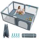 Foldable Baby Playpen - 71"×59" Collapsible Play Pen for Babies and Toddlers - Indoor Outdoor Foldable Play Yard with 4 Handles - Folding Baby Playpen with Bag Portable Travel Play Yard