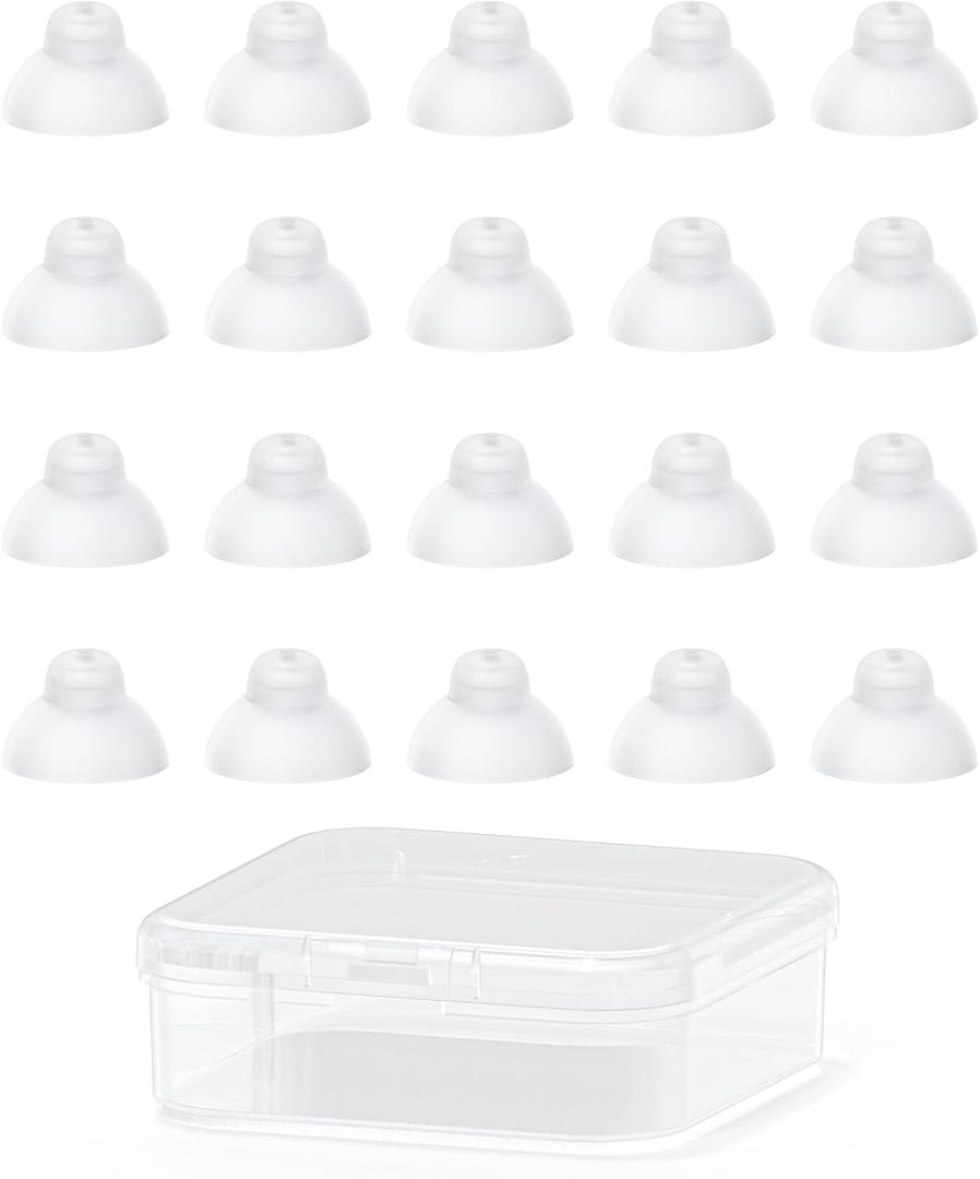 Hearing Aid Domes, Single Layer Umbrella-Shaped Ear Tips for ITC,CIC and RIC Hearing Amplifier Earplugs Replacement Accessories (Medium 20pcs Pack)