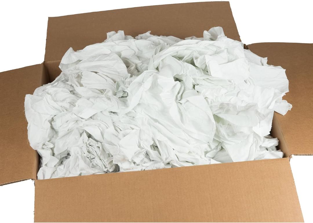 Recycled White Sheeting Rags - Prewashed