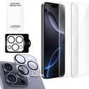 High-Strength 9H Tempered Glass Screen Protector & Camera Lens Protector for iPhone 16 Pro Max with Easy Installation Tray & Tools, Clear HD Glass Protector for iPhone, Anti-Scratch & Anti-Fingerprint