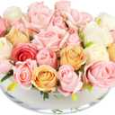 Clear Acrylic Flower Vase Circle Floral Centerpiece Dining Table, Floral Arranger Round Decorative Modern Vase, Home & Wedding Decor (Dia 12 Inches, 19 Holes)