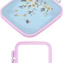 PATIKIL 1 Pieces Square Embroidery Hoops Square Cross Stitch Hoops Frames ABS Plastic Embroidery Hoops for DIY Sewing Tools for Art Craft, Light Purple