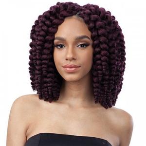 FreeTress Synthetic Hair Crochet Braids 2X Fluffy Wand Curl (1B Off Black)