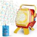 Bubble Machine with Lights, Big Bubbles Bubble Maker Toys for Girl Kids & Toddler, 320ml Large Tank, Battery Operated Bubble Blower for Birthday Parties, Weddings, Indoor & Outdoor Play