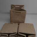 OIAHOMY Storage Cubes, 13 Inch Cube Storage Organizer, Collapsible Storage Bins, Baskets for Organizing, Storage Bins for Shelves-Brown, 3-PACK