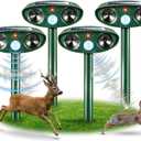 2026 Ultrasonic Deer Repellent Devices Solar Animal Repellent Outdoor with Motion Sensor to Keep Cat Rabbit Raccoon Out of Yard Garden Farm Squirrel Fortress Pro Deer Deterrent for Plant,4Pack