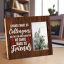 Colleague Gifts for Women Men, Rustic Chance Made Us Colleagues Wood Picture Frame, Retirement Leaving Going Away Gifts for Work Bestie Coworkers Colleague, Display Photo 4 x 6 Inch