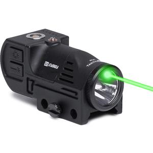 Firefly V5 Rechargeable Gun Light Laser Flashlight Pistol Combo | Combat Veteran Owned Company | 500 Lumens Tactical Flash Light with Laser for Handgun Rifle Shotgun (Green)