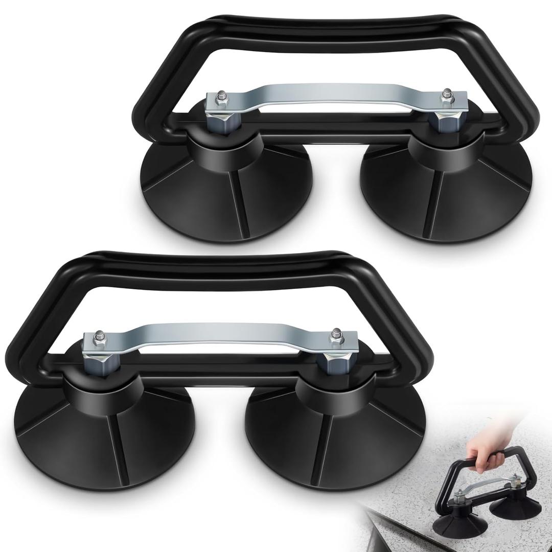 Shimeyao 2 Pcs Heavy Duty 5 Double Suction Cup Panel Elevator for Steel Raised Floor Panels Tile Marble Glass and Granite