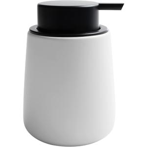 Soap Dispenser Ceramic with Easy-to-Press Pump Hand Lotion Liquid Dispenser for Shampoo Bathroom Kitchen 12 oz Blackwhite (Liquid-blackwhite)