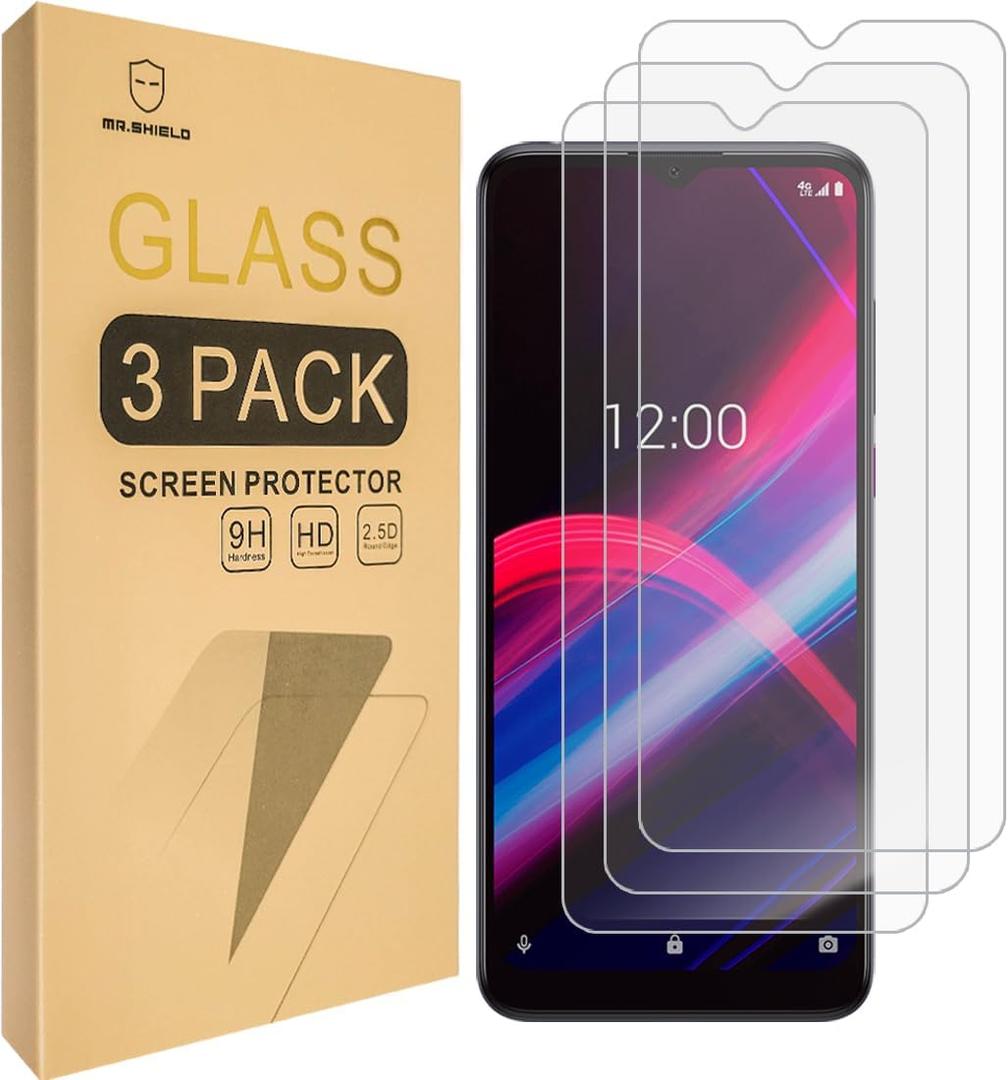 Mr.Shield [3-Pack] Designed For T-Mobile REVVL 4 [Tempered Glass] [Japan Glass with 9H Hardness] Screen Protector with Lifetime Replacement