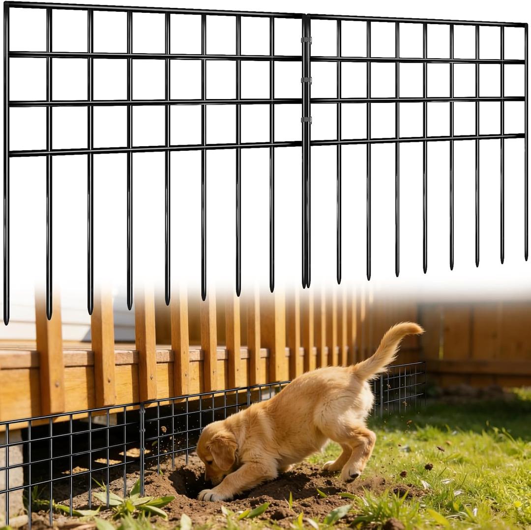 42.5ft(L) x 13in(H) Garden Fence Animal Barrier, 30 Panels No Dig Fence Panels for Dog Rabbit, Rustproof Metal Dig Defence Fencing Bottom Barrier, Anti Digging Garden Edging Border for Outdoor, Yard