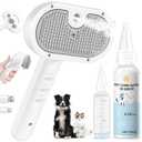 Pet Steam Brush Dog Cat 2026 New Grooming Comb for Shedding, Floating Hair, Smooth & Detangling, Gentle Cool Mist Softens Hair Reduces Static Helps Pets Who Dislike Bathing,Includes Waterless Shampoo