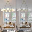 9-Light Brass Sputnik Chandeliers, White Globe Ceiling Light Fixture Over Table, Mid Century Large Gold Wagon Wheel Chandelier for High Ceiling Living Room Kitchen Island Foyer