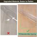 Crystal Clear Floor Mat 812ft, Upgraded Easy Flat Waterproof Vinyl Rug Cover, Large Stain-Resistant Plastic Area Rug Floor Protector for Kitchen, Dining Room, or High-Traffic Areas