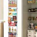 VEVOR Over the Door Pantry Organizer, 9-Tier Pantry Organization and Storage, Heavy-Duty Steel Hanging Spice Rack, Adjustable Wall Seasoning Shelves, for Home Kitchen Laundry Room Bathroom, White